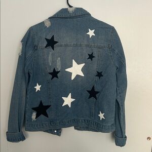 Ci Sono Distressed Hand Painted Denim Jacket